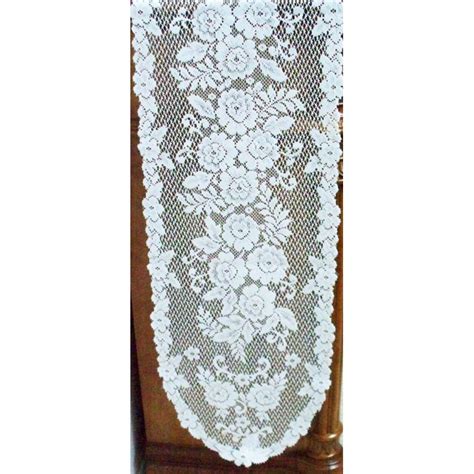 Table Runner Victorian Rose 13x72 White Heritage Lace Elegance Of