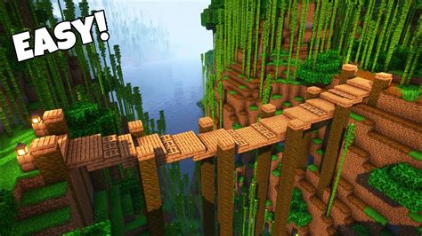 Minecraft How To Build A Bridge Jungle Theme Youtube