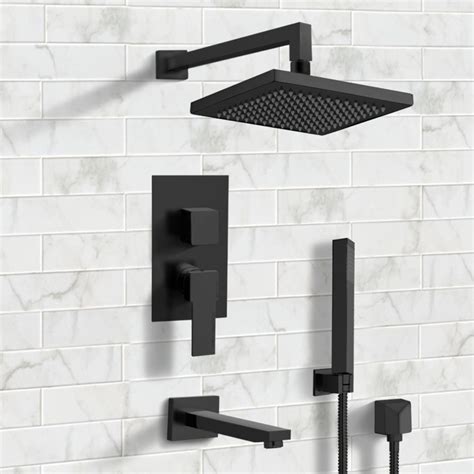 Matte black shower bar system. Remer TSH33 By Nameek's Tyga Matte Black Tub and Shower ...