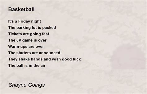 Basketball By Shayne Goings Basketball Poem