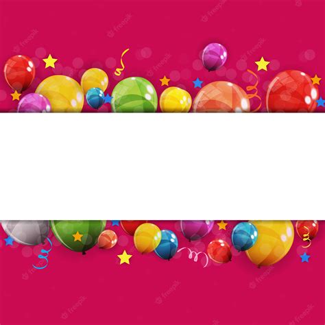 Premium Vector Color Glossy Happy Birthday Balloons Background Vector