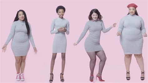 Women Sizes 0 Through 28 Try On The Same Bodycon Dress Glamour Youtube