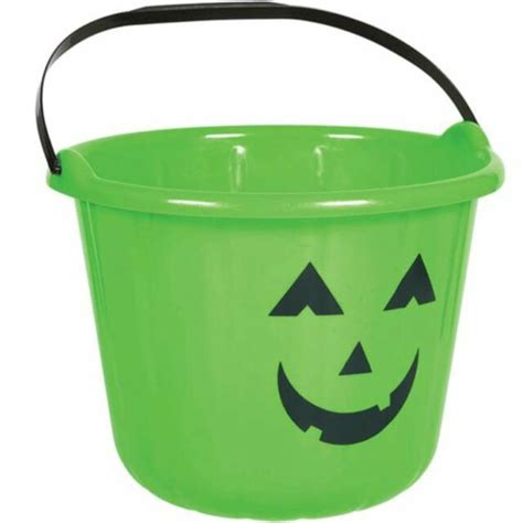 Green Pumpkin Halloween Plastic Trick Or Treat Bucket Ebay