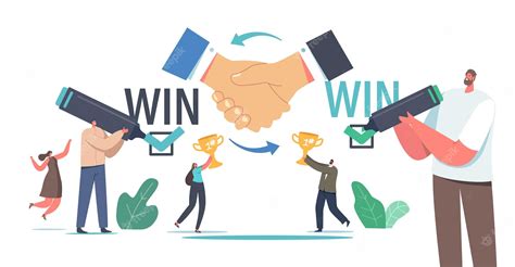 Premium Vector Win Win Strategy Solution Concept Business Partners