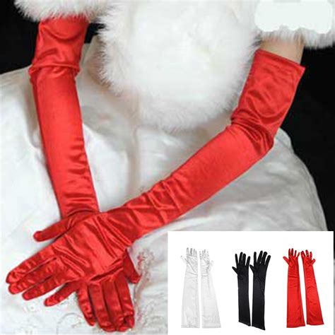 new satin long finger elbow sun protection gloves opera evening party prom costume fashion