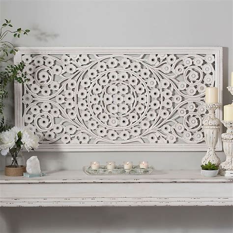 White Daisy Carved Wood Wall Panel Kirklands Wood Panel Walls
