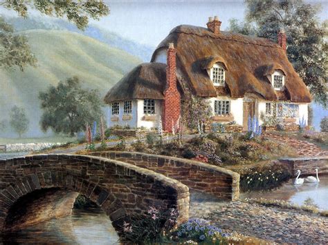 Cottage Cottage Art Landscape Paintings Cottage Painting