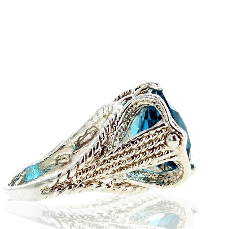 Unique London Blue Topaz Sterling Silver Ring For Sale At 1stdibs