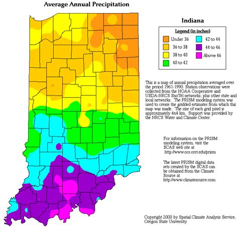 Indiana Precipitation Map