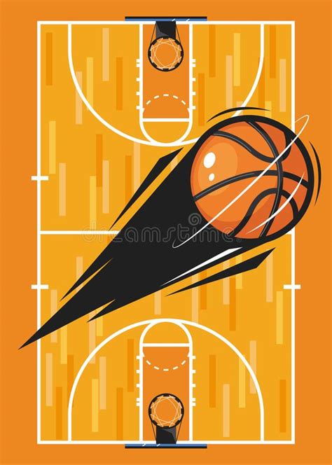 Basketball Balloon And Court Stock Vector Illustration Of Competition