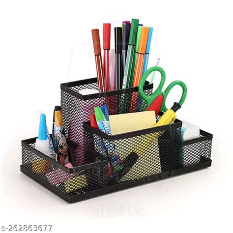 Metal Mesh Pen And Pencil Stationary Storage Tidy Desk Organizer Box