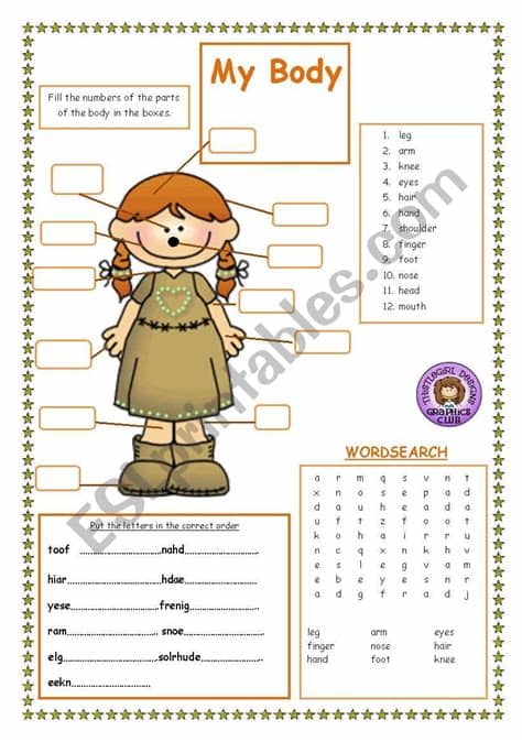Parts of the Body - ESL worksheet by Jackie1952
