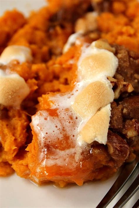Sweet Potato Casserole With Praline Marshmallow Topping Recipe