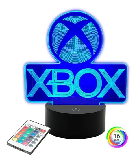 Lampara 3d Led Logo Xbox Control Remoto 16 Colores Meses Sin Intereses