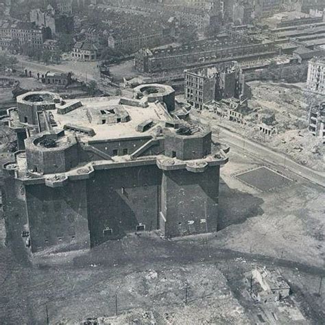 Brutalist Castle Like Building Flak Tower Military Bunkers History War