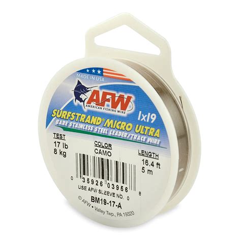 American Fishing Wire Surfstrand Micro Ultra Bare 1x19 Stainless Steel