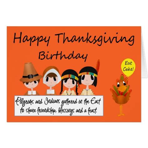 Happy Birthday On Thanksgiving Greeting Card