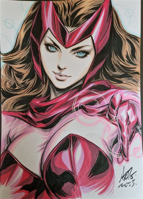 Artgerm Scarlet Witch Commission In Nik Bruss Gallery Comic Art