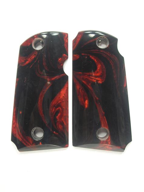 Black And Red Pearl Kimber Micro 9 Grips Ls Grips