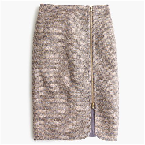 Zip Front Pencil Skirt In Sparkle Tweed Tweed Pencil Skirt Pencil