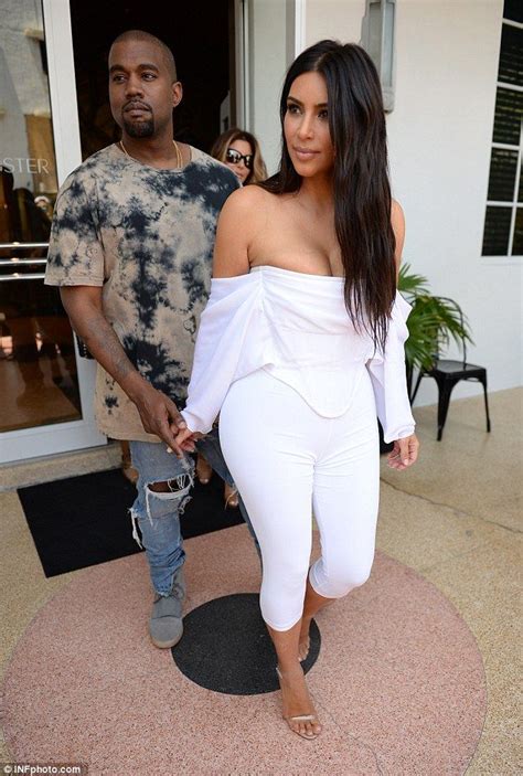 Kim Kardashian Wears Incredibly Low Cut Corset Top In Miami Kim