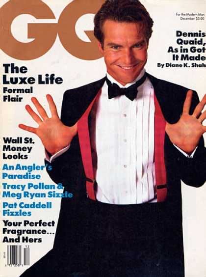 Dennis Quaid Gq Magazine December 1987 Cover Photo United States