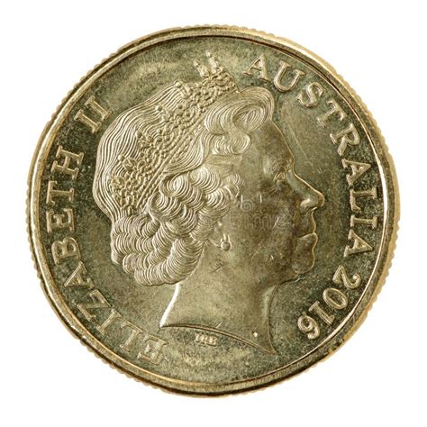 Moneta Del Dollaro Australiano Sul Fondo Di Valuta Immagine Stock