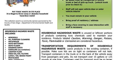 Warner Springs Household Hazardous Waste Collection Event Nextdoor