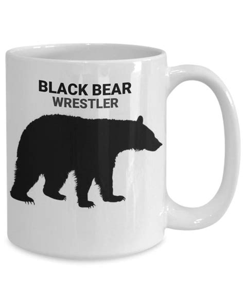 Black Bear Wrestler White Coffee Cups Black Bear Hot Chocolate