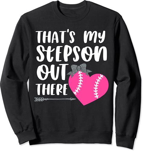 Cute Baseball Player Heart Mitt Bat Stepmom Stepson T Tee Sweatshirt Clothing