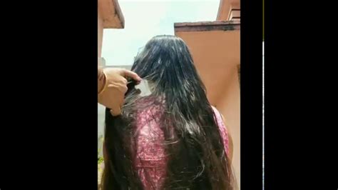 Heavy Hair Oiling Combing And Styling On Oiled Hair Youtube