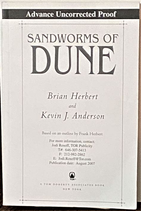 Sandworms Of Dune By Brian Herbert And Kevin J Anderson 2007 My