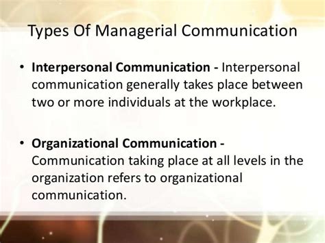 Managerial Communication And Its Types