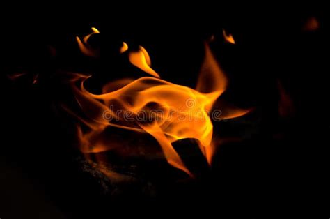 Fire Flames On Black Background Stock Image Image Of Flame Abstract
