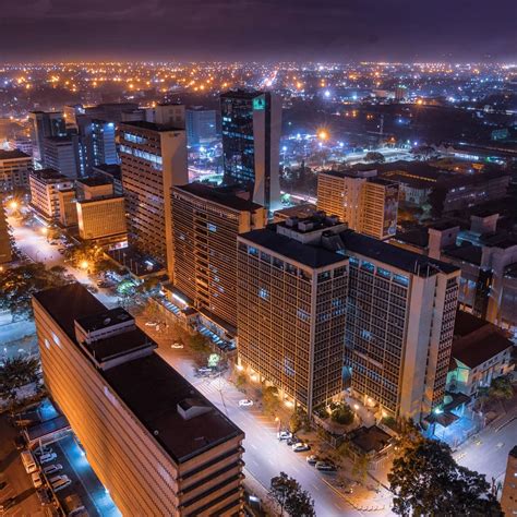 Nairobi City In The Night Life Kenyas Capital City In Africa African
