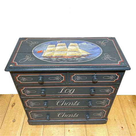 19th Century Painted Pine Chest Of Drawers Housatonic Trading Co
