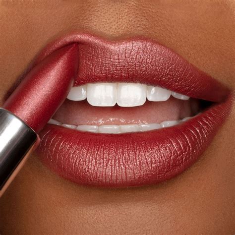 Ritzy Crème A Warm Earthy Red With Gold Shimmer Lipstick Runway Rogue