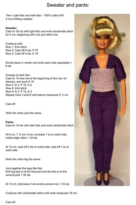 Pin By Alexis A On Toys Barbie Clothes Knitted Dolls Dress Pattern