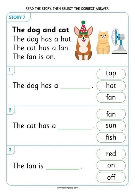 Reading Worksheet Prek Kindergarten Phonics