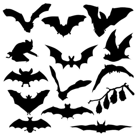 Premium Vector Bat Halloween Animal Cave Clipart Symbol Silhouette Vector