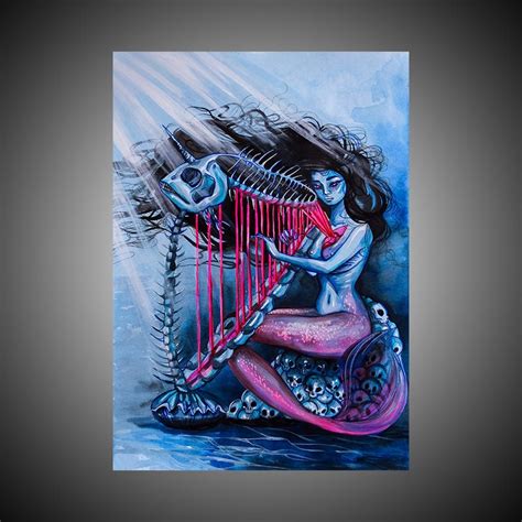 Deadly Sonata Painting Mermaid Painting Mermaid Art Gothic Etsy