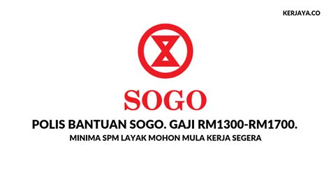 Utama » jawatan kosong » permohonan jawatan kosong polis 2020: Jawatan Kosong Terkini Polis Bantuan SOGO. Gaji RM1300 ...