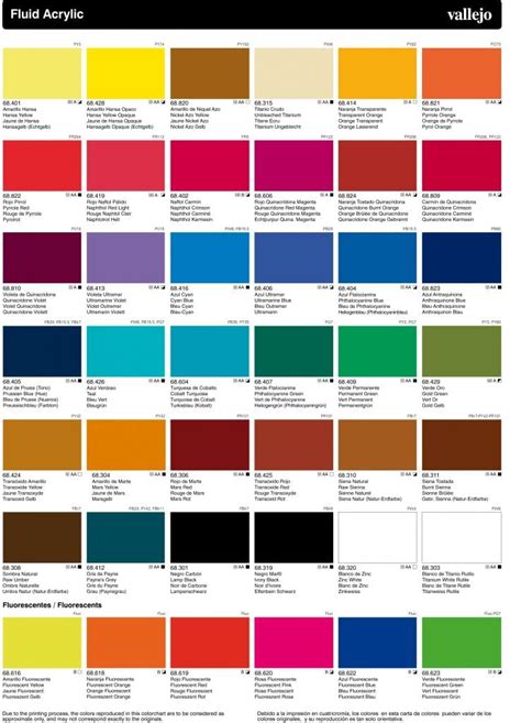 Vallejo Acrylic Artist Fluid Colours Clearance Priced • Online