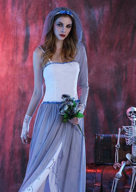 women purim ghost bridal cosplay 2016 halloween costume zombie corpse bride dress female ghost