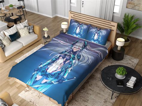 Our comforter sizes guide can help you determine how big yours should be so it can hang nicely. Mecha Girl Cute Anime Bedding Set | EBeddingSets