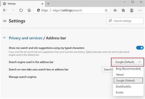 How To Change The Default Search Engine On Microsoft Edge Beebom