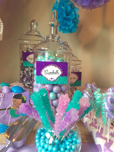 Under The Sea Theme Table By Glam Candy Buffets Mermaid Birthday