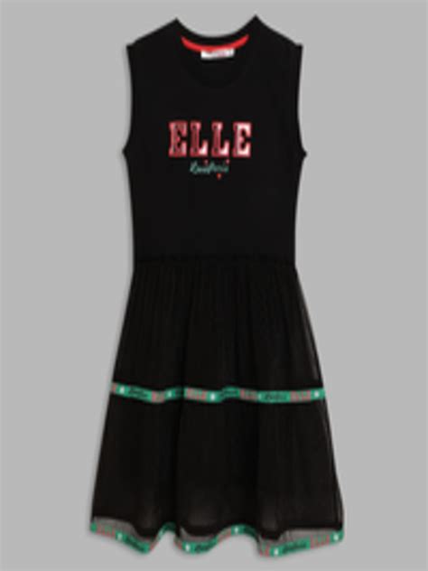 Buy Elle Girls Black Printed Sequin Cotton Dress Dresses For Girls 17147332 Myntra