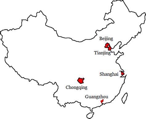 Map China Cities Cities In China