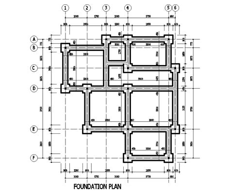 Stone Masonry Foundation Layout Plan Autocad Drawing Dwg